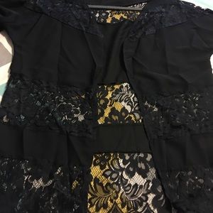 Black lace kimono